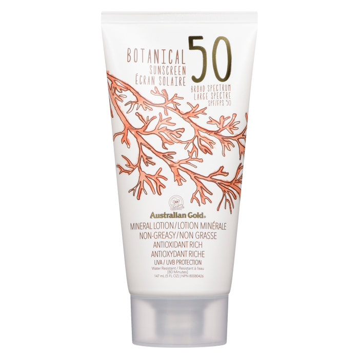 Lotion solaire minérale Australian Gold Botanical SPF 50 147 ml