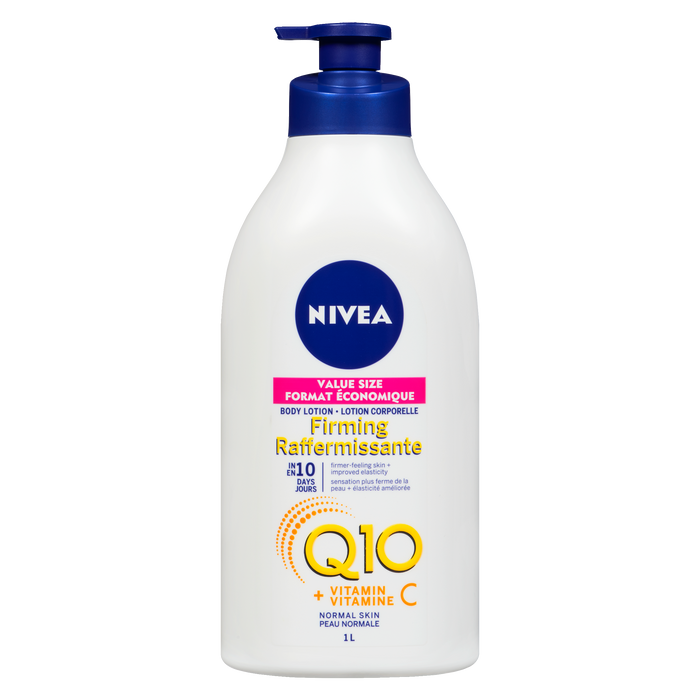 Lotion Corporelle Raffermissante + Vitamine C NIVEA Q10 pour Peaux Normales Format Économique 1 L