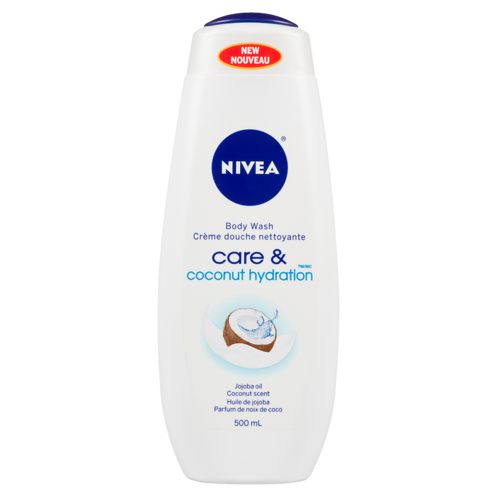 NIVEA Care & Coconut Hydration Body Wash Jojoba Oil Coconut Scent 500 ml