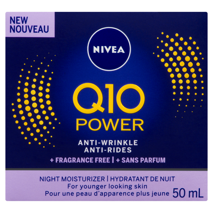 NIVEA Q10 Crème de Nuit Hydratante Anti-Rides + Sans Parfum 50 ml