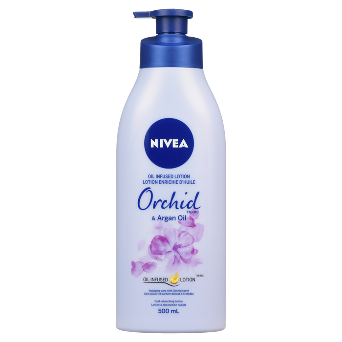 Lotion infusée d'huile NIVEA Orchidée et huile d'argan 500 ml