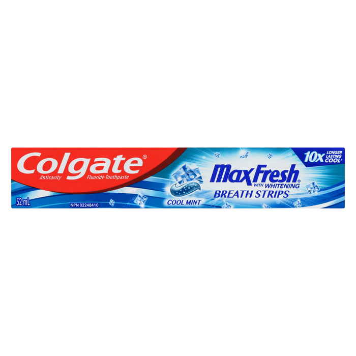 Colgate Max Fresh Anticavity Fluoride Toothpaste Breath Strips Cool Mint 52 ml