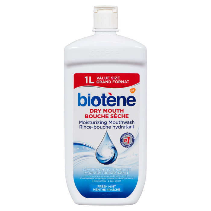 Biotène Moisturizing Mouthwash Dry Mouth Fresh Mint Value Size 1 L