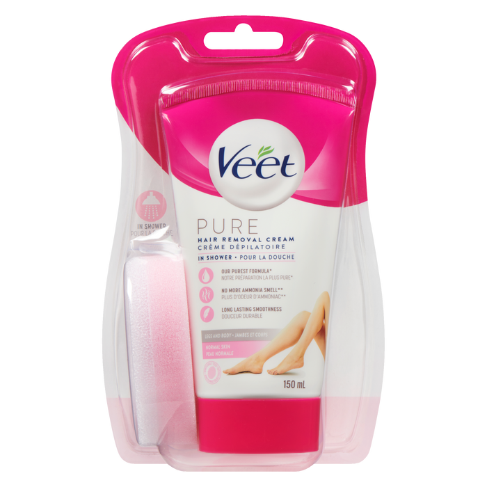 Veet Pure Hair Removal Cream in Shower Legs and Body Normal Skin 150 ml