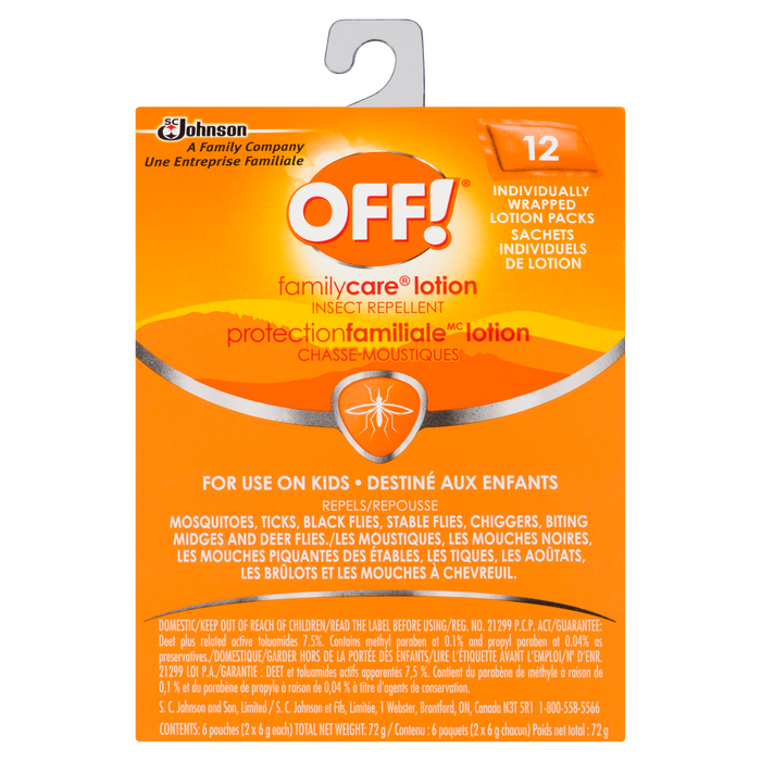 OFF! FamilyCare Lotion Insect Repellent 12 x 6 g (72 g)