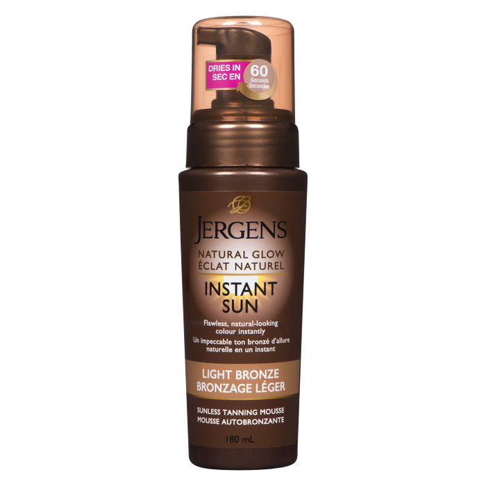 Mousse autobronzante instantanée Natural Glow de Jergens, bronze clair, 180 ml