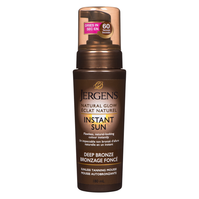 Mousse autobronzante instantanée Natural Glow de Jergens, bronze intense, 180 ml