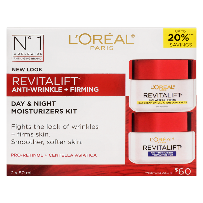 Coffret Hydratant Jour &amp; Nuit Anti-Rides + Raffermissant Revitalift de L'Oréal Paris 2 x 50 ml