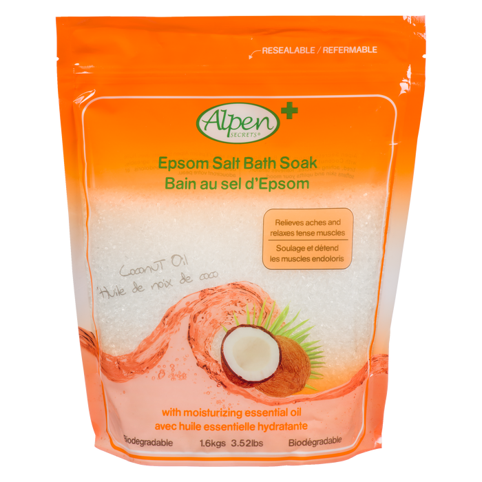 Bain de sel d'Epsom Alpen Secrets à l'huile de coco 1,6 kg