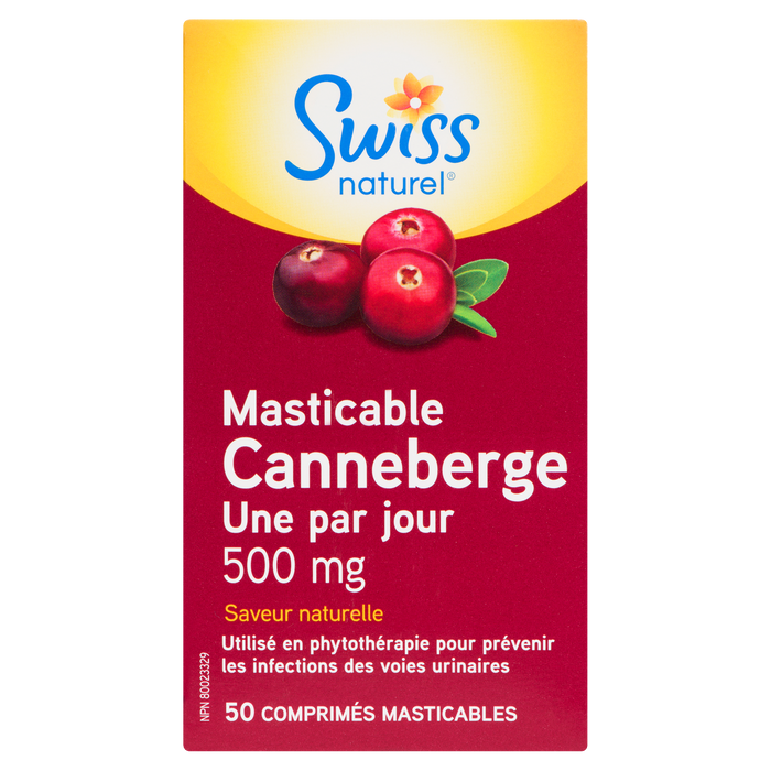 Swiss Natural Cranberry One a Day 500 mg 50 Chewable Tablets