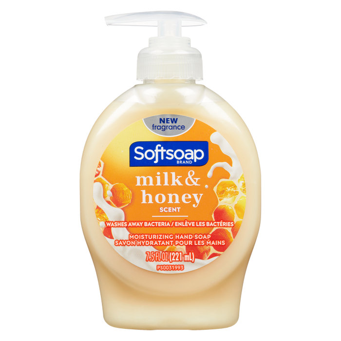 Savon hydratant pour les mains Softsoap Parfum Lait et Miel 221 ml