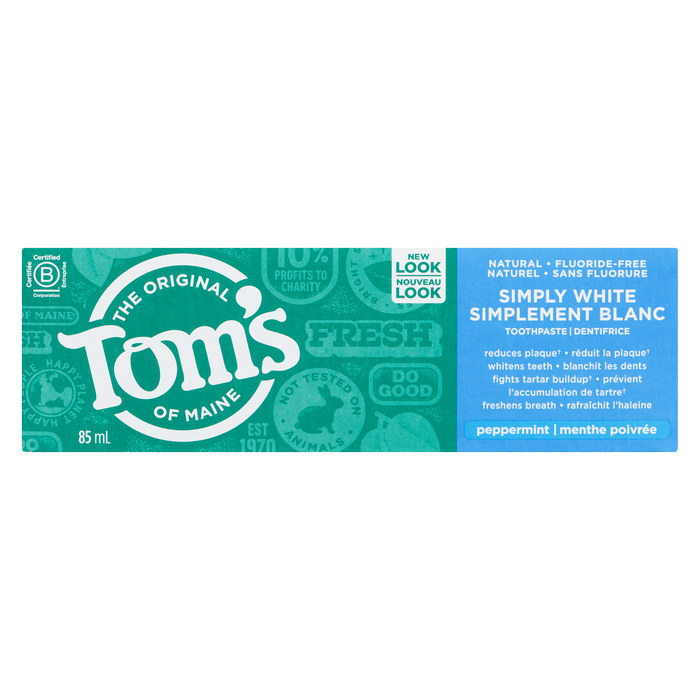 Tom's of Maine Toothpaste Simply White Peppermint 85 ml