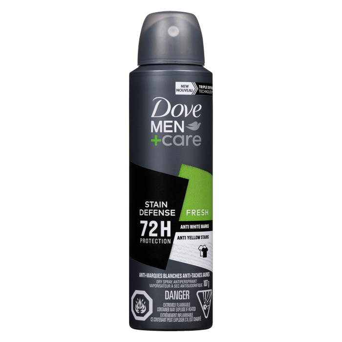 Spray anti-transpirant sec Dove Men+Care Stain Defense Fresh 107 g