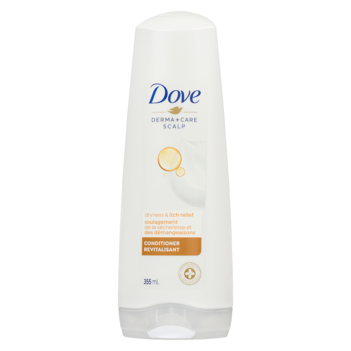 Dove Derma + Care Après-shampooing pour cuir chevelu pour soulager la sécheresse et les démangeaisons 355 ml