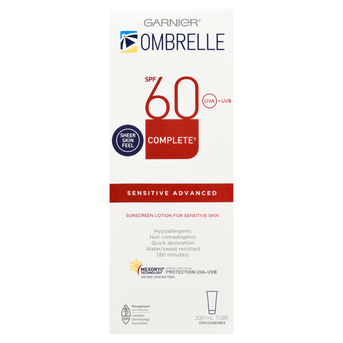 Garnier Ombrelle Complete Sunscreen Lotion for Sensitive Skin Sensitive Advanced SPF 60 UVA + UVB 200 ml