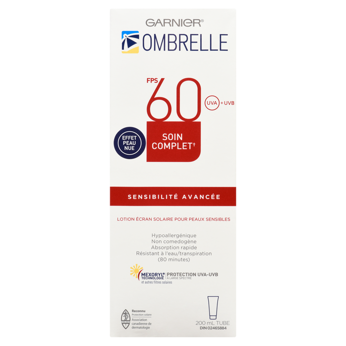 Garnier Ombrelle Complete Sunscreen Lotion for Sensitive Skin Sensitive Advanced SPF 60 UVA + UVB 200 ml