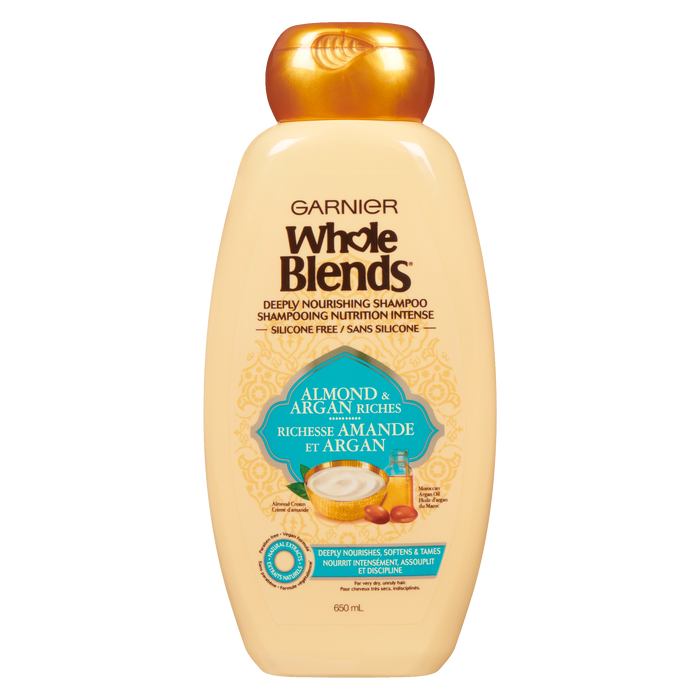 Garnier Whole Blends Shampooing Nourrissant Intense Richesse Amande &amp; Argan 650 ml