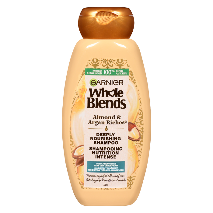 Garnier Whole Blends Shampooing Nourrissant Intense Richesse Amande &amp; Argan 370 ml