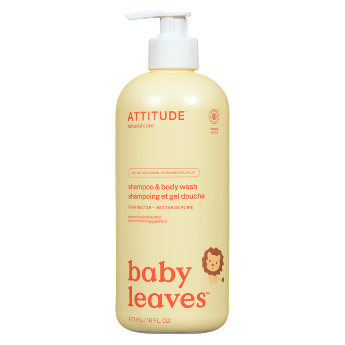 Shampoing et gel douche ATTITUDE Baby Leaves Nectar de poire 473 ml