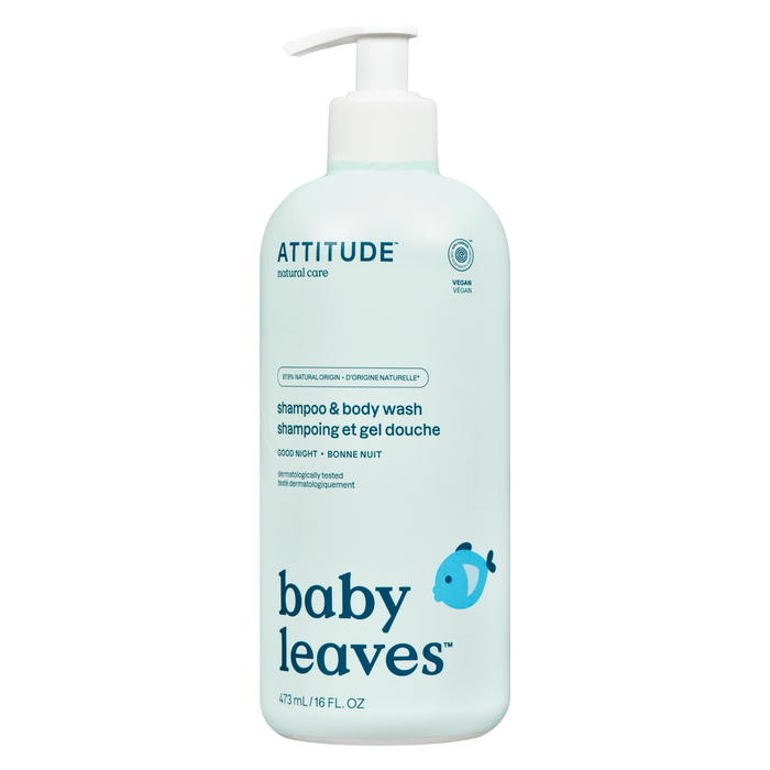 ATTITUDE Baby Leaves Shampoo & Body Wash Good Night 473 ml