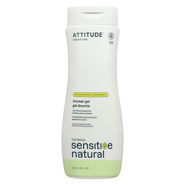 ATTITUDE Oatmeal Sensitive Natural Shower Gel Oat + Avocado Oil 473 ml