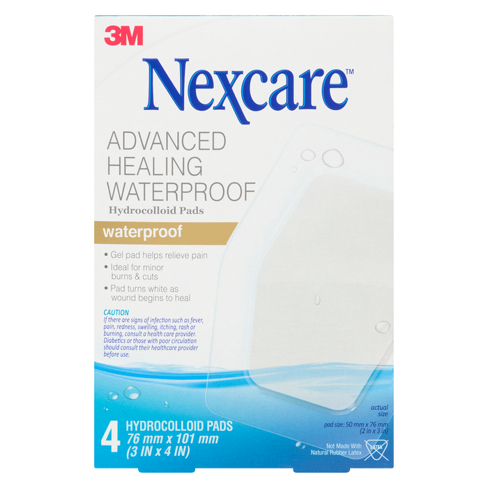 Tampons hydrocolloïdes imperméables Nexcare Advanced Healing 4 tampons hydrocolloïdes