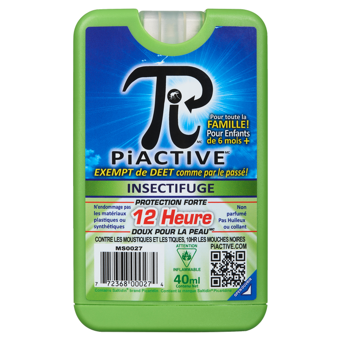 Répulsif anti-insectes PiActive 12 heures 40 ml