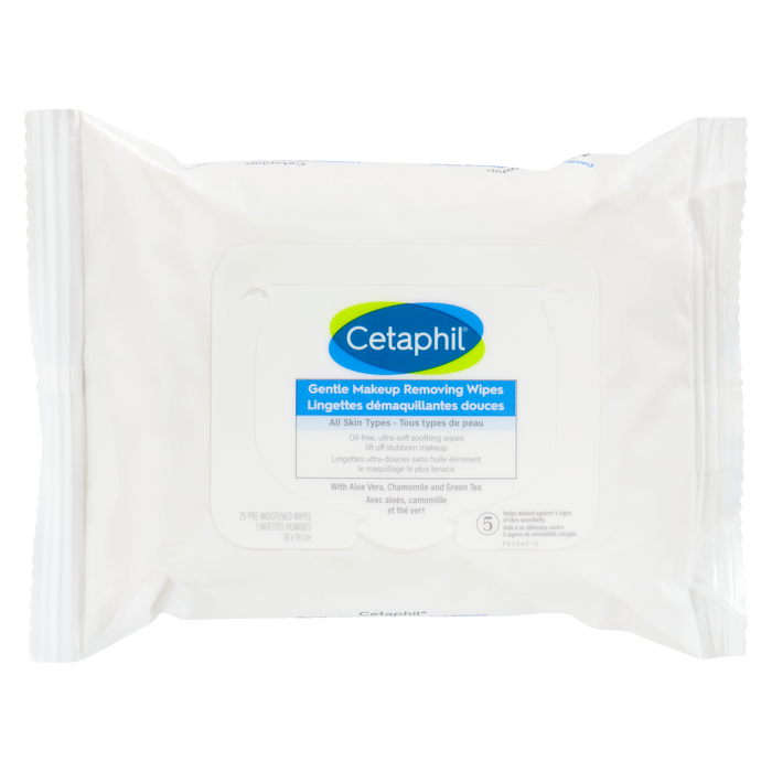 Lingettes démaquillantes douces Cetaphil Tous types de peau 25 lingettes pré-humidifiées