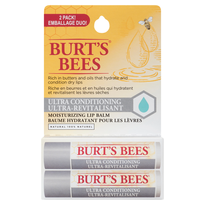 Burt's Bees Moisturizing Lip Balm Ultra Conditioning 2 Balms x 4.25 g Each (8.50 g)