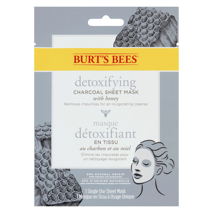 Burt's Bees Detoxifying Charcoal Sheet Mask with Honey 1 Single Use Sheet Mask