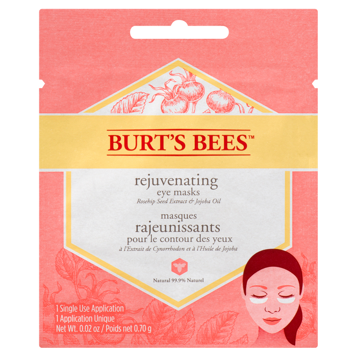 Burt's Bees Rejuvenating Eye Masks Rosehip Seed Extract & Jojoba Oil 1 Single Use Application 0.70 g