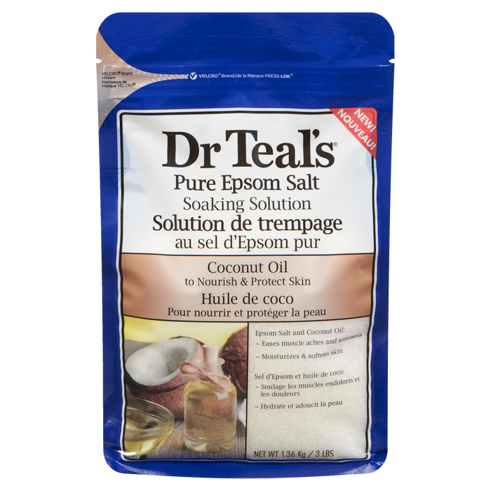 Dr Teal's Pure Epsom Salt Soaking Solution Nourish & Protect with Coconut Oil 1.36 kg