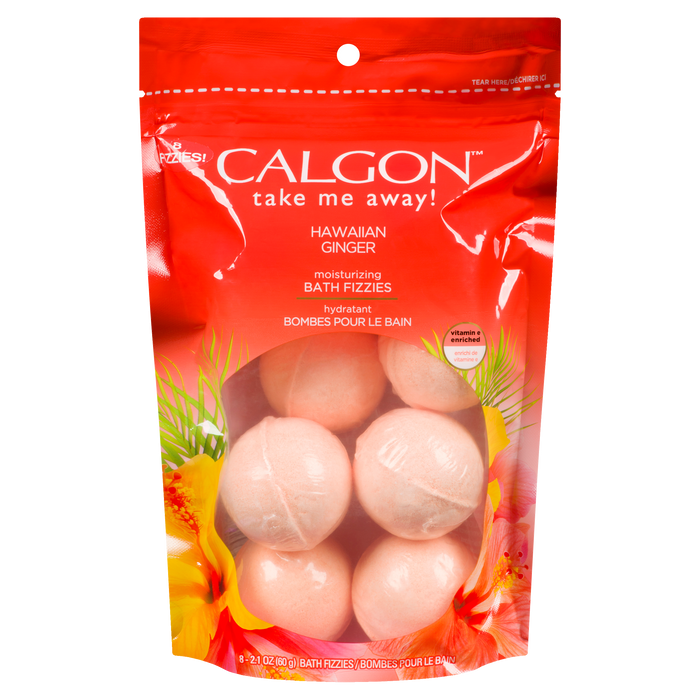 Calgon Bath Fizzies Hawaiian Ginger Moisturizing 8 Bath Fizzies 60 g