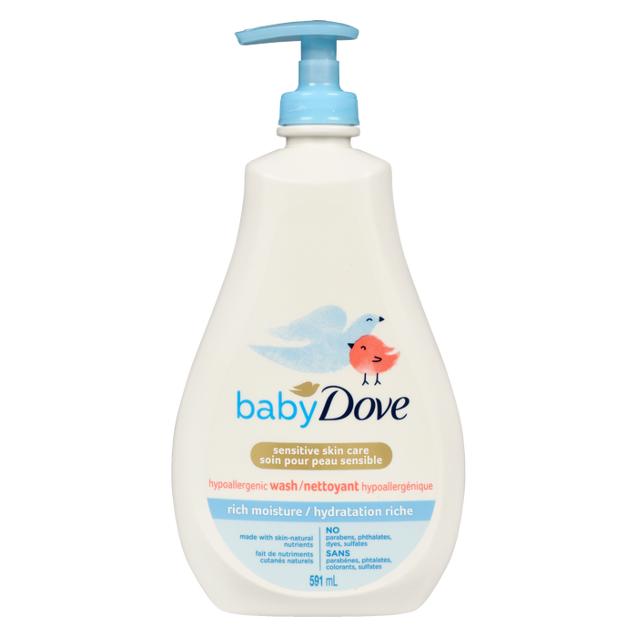 Baby Dove Rich Moisture Nettoyant hypoallergénique pour peaux sensibles 591 ml