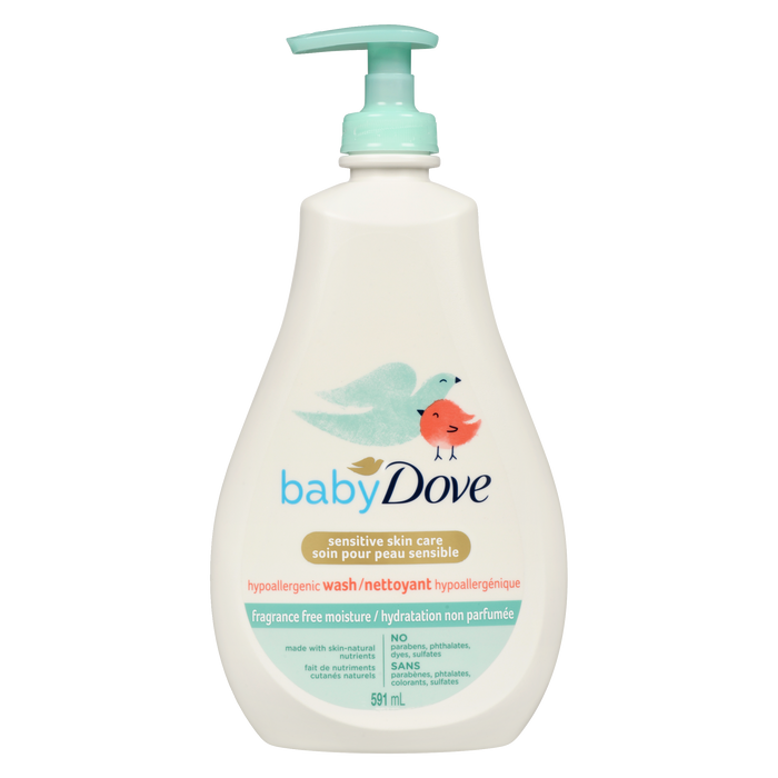 Baby Dove Nettoyant hypoallergénique hydratant sans parfum pour peaux sensibles 591 ml