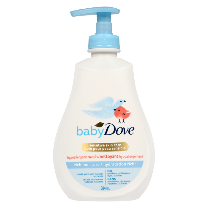 Baby Dove Rich Moisture Nettoyant hypoallergénique pour peaux sensibles 384 ml