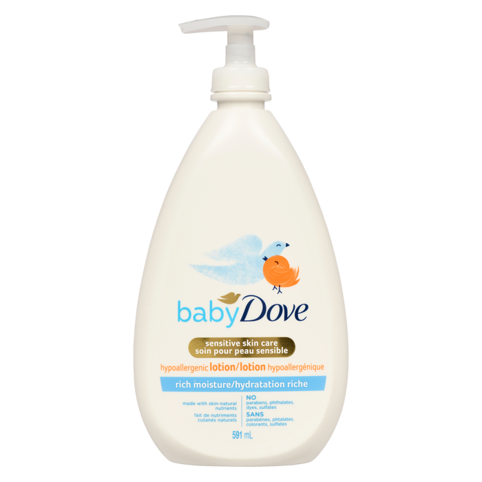 Lotion hypoallergénique pour peau sensible Baby Dove Rich Moisture 591 ml