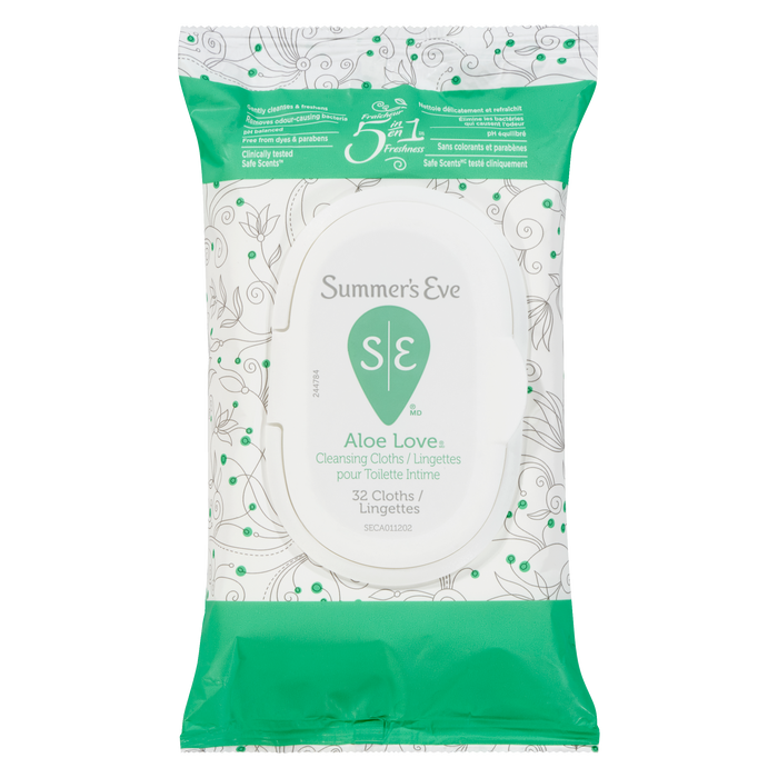 Lingettes nettoyantes Summer's Eve Aloe Love 32 lingettes