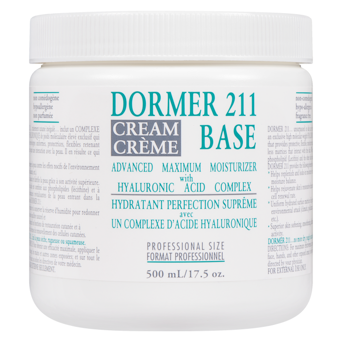 Dormer 211 Crème Hydratante Maximale Avancé avec Complexe d'Acide Hyaluronique Format Professionnel 500 ml