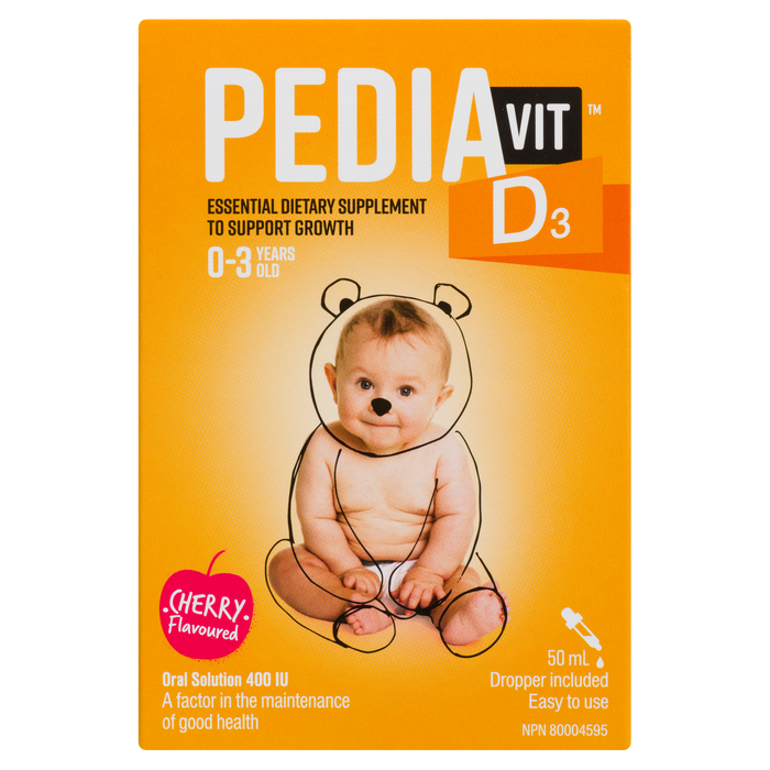 PediaVit Oral Solution 400 IU D3 Cherry Flavoured 0-3 Years Old 50 ml