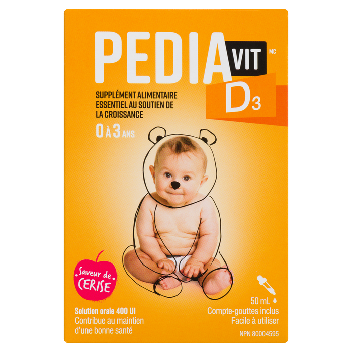 PediaVit Oral Solution 400 IU D3 Cherry Flavoured 0-3 Years Old 50 ml