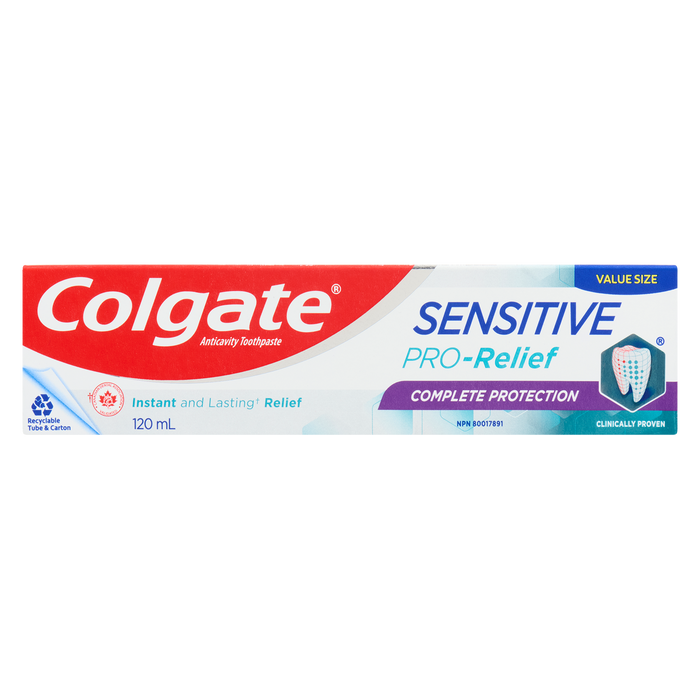 Dentifrice anti-carie Colgate Sensitive Pro-Relief Protection complète Format économique 120 ml