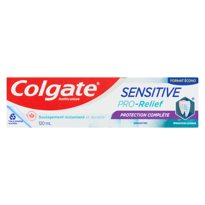 Dentifrice anti-carie Colgate Sensitive Pro-Relief Protection complète Format économique 120 ml