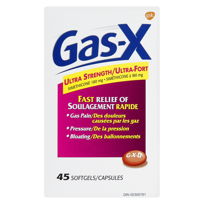 Gas-X Simethicone 180 mg Ultra Strength 45 Softgels