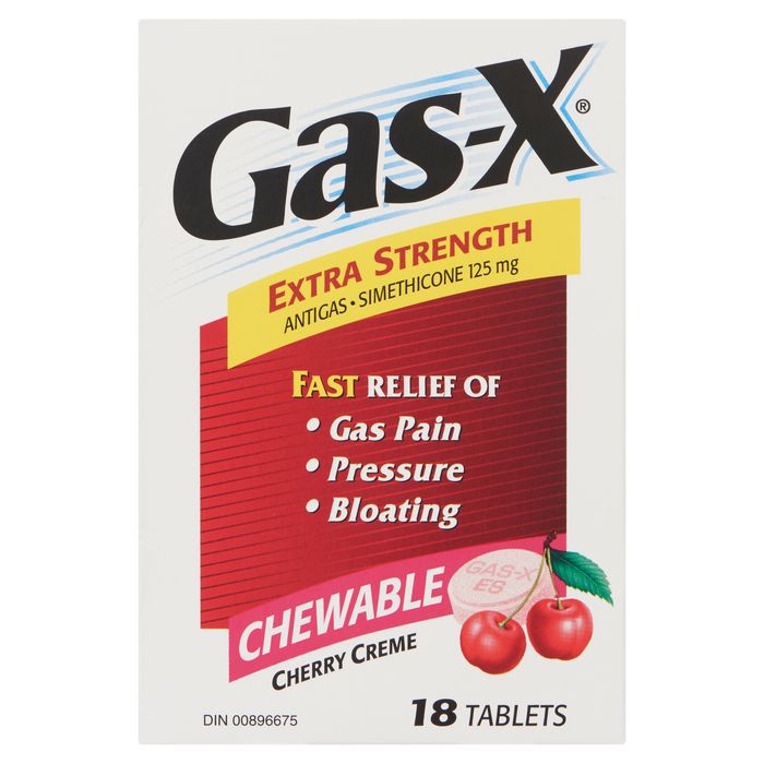 Gas-X Chewable Cherry Creme Extra Strength Antigas Simethicone 125 mg 18 Tablets