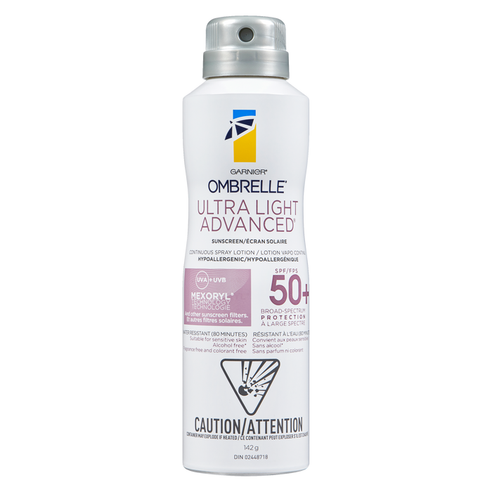 Garnier Ombrelle Ultra Light Advanced Sunscreen Continuous Spray Lotion SPF 50+ 142 g