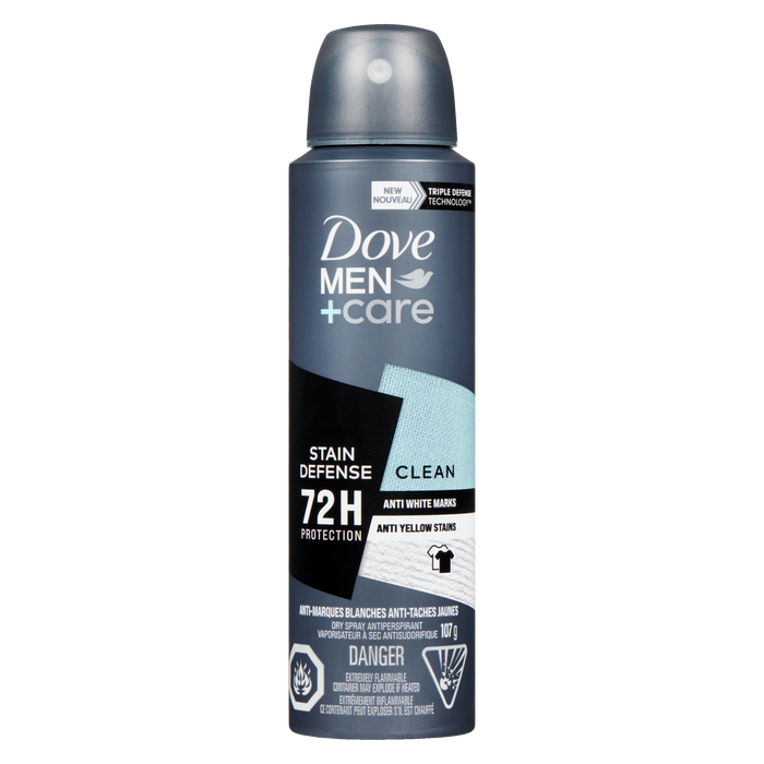 Dove Men+Care Dry Spray Antiperspirant Stain Defense Clean 107 g