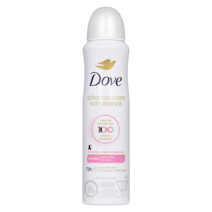 Dove Advanced Care Dry Spray Antiperspirant Invisible Clear Finish 107 g