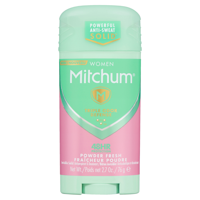 Déodorant et anti-transpirant solide invisible en poudre Mitchum pour femmes, 76 g