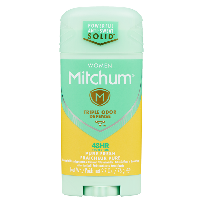 Déodorant et anti-transpirant solide invisible pour femmes de Mitchum Pure Fresh 76 g